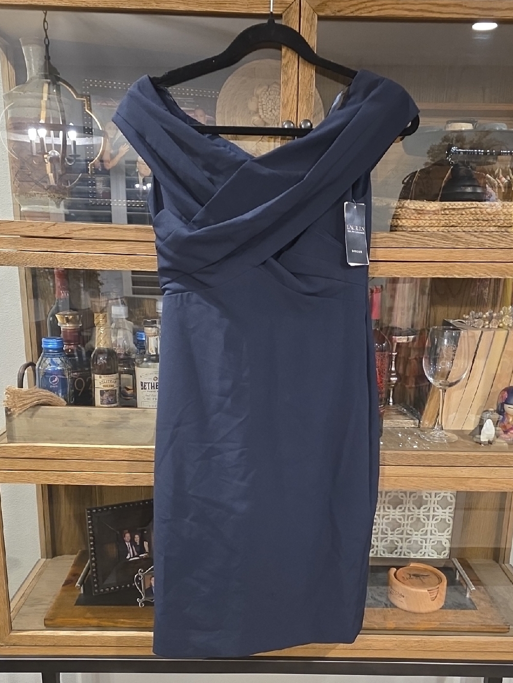 NWT RALPH LAUREN | $175 Crepe Off-the-Shoulder Cocktail Dress - Picture 7 of 9